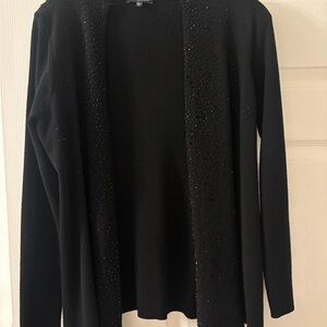 Eileen Fisher Black Beaded Cardigan